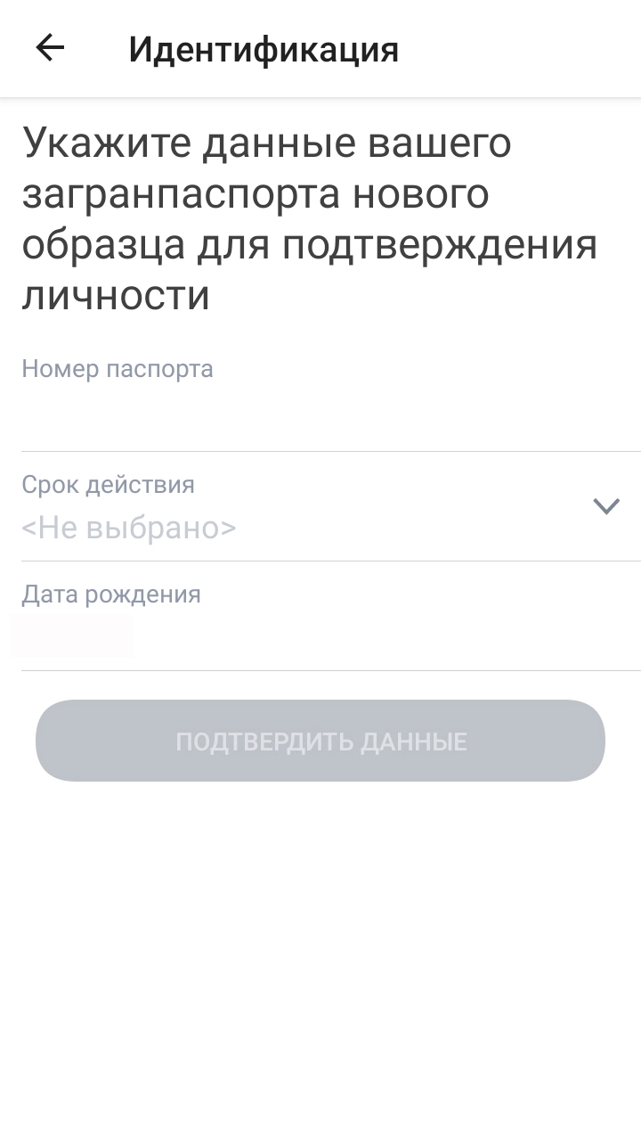 Укажите данные загранпаспорта в Госключе